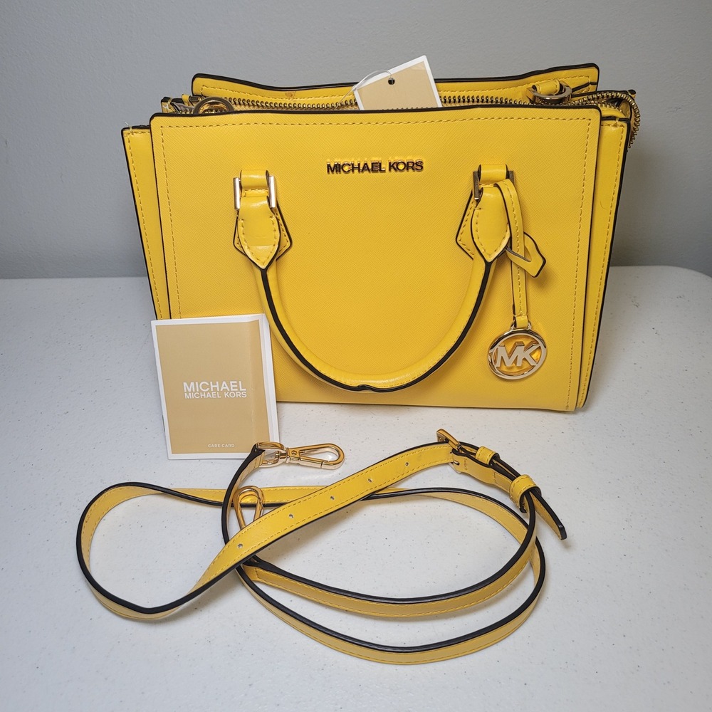Michael Kors‎ MK Medium Messenger Bag Crossbody Citrus Yellow Tags 35T0GWXM2L